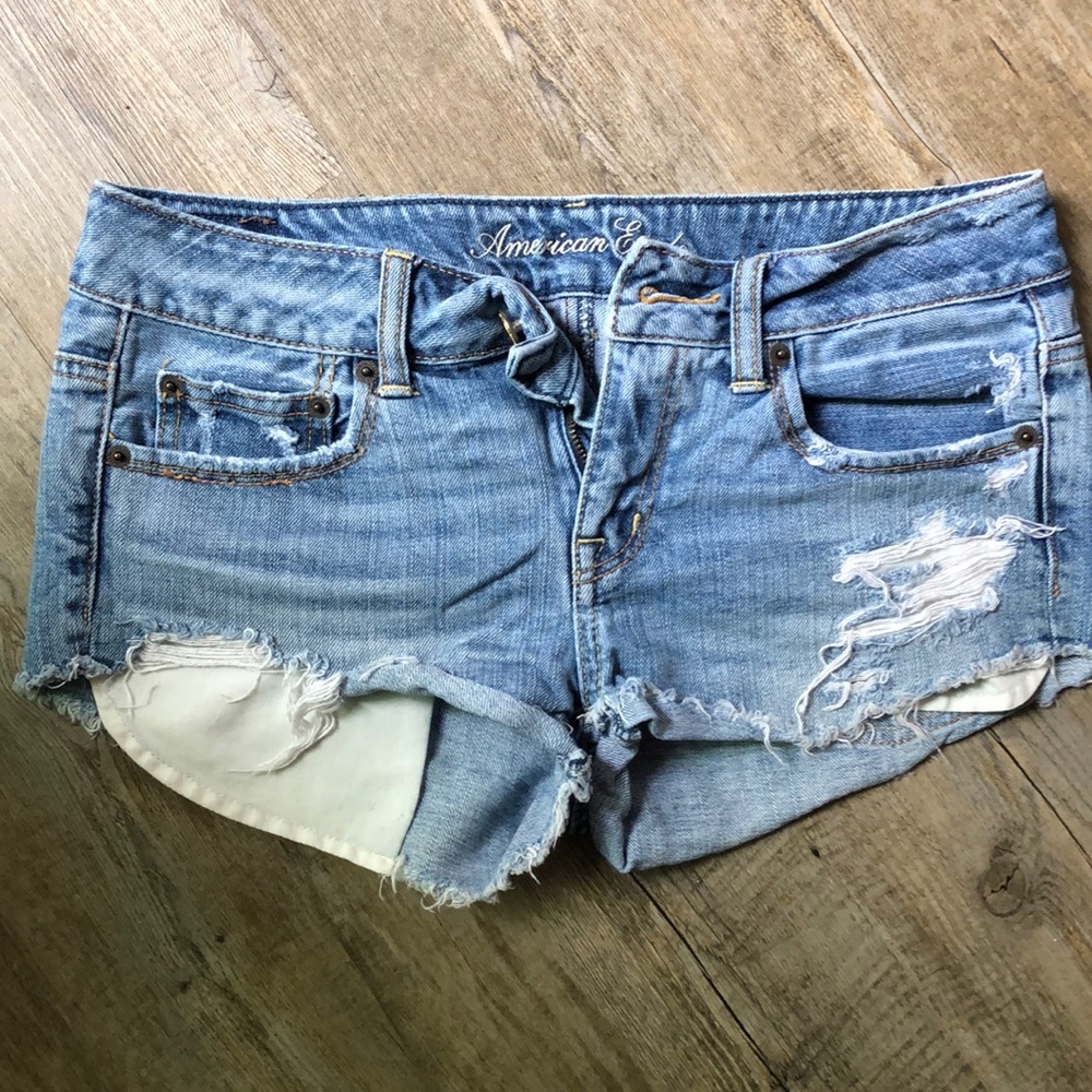 Distressed  jean shorts